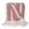 thumbnail image 5 of 50" X 60" Rust Woven Cotton Striped Throw Blanket with Tassels, 5 of 6