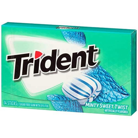 Trident Mint Sweet Twist Sugar Free Gum 14 Count