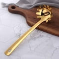 thumbnail image 3 of Stainless Steel Pasta Scoop: Spaghetti Fork and Noodle Ladle - Metal Pasta Tongs for Kitchen (Gold), 3 of 5