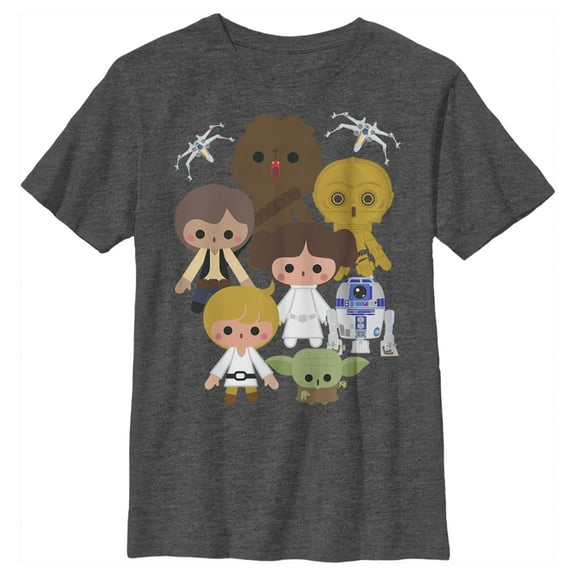 Boy's Star Wars Cute Cartoon Rebels Graphic Tee Charcoal Heather X Large
