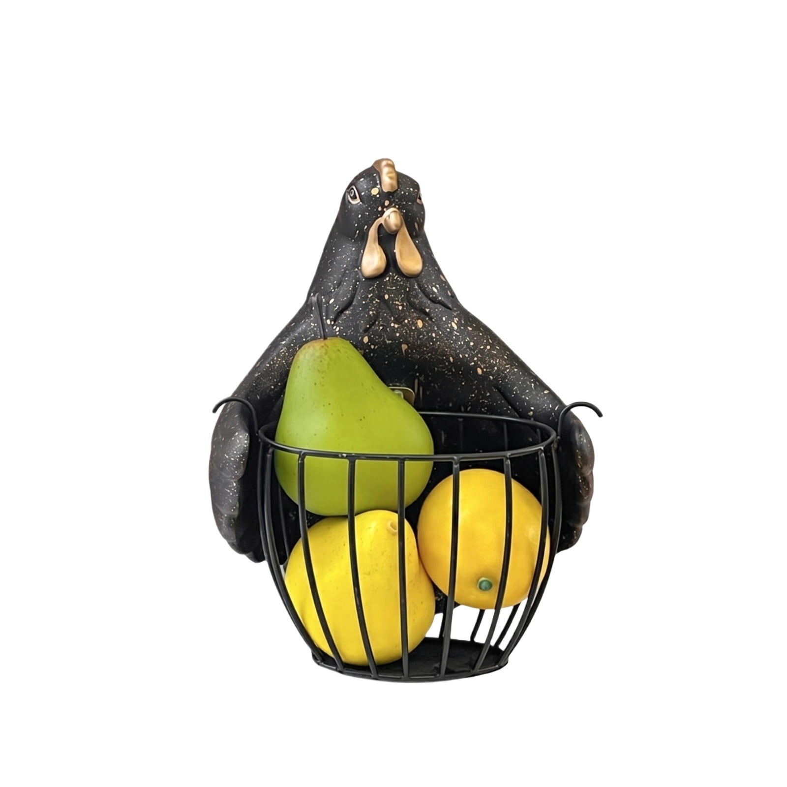 Creative Hugging Chicken Storage Basket for Desktop, Cute Chicken Animal Design Farmhouse Kitchen Egg Basket, Gifts for Home and Table Decor, 1Pcs Black