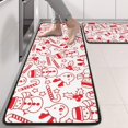 thumbnail image 2 of Kitchen Rugs Sets Of 2,Red Christmas Snowman Pattern Anti Fatigue Kitchen Mat Rugs Non Slip Washable,Decorative Kitchen Floor Mats for Kitchen,Sink,Laundry,17"x47"+17"x47", 2 of 5