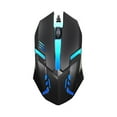 thumbnail image 1 of Langgg Wired 3 Buttons Gaming Mouse Cool LED Light Computer Mice Desktop Laptop Notebook Accessories (White) black 1Set, 1 of 6