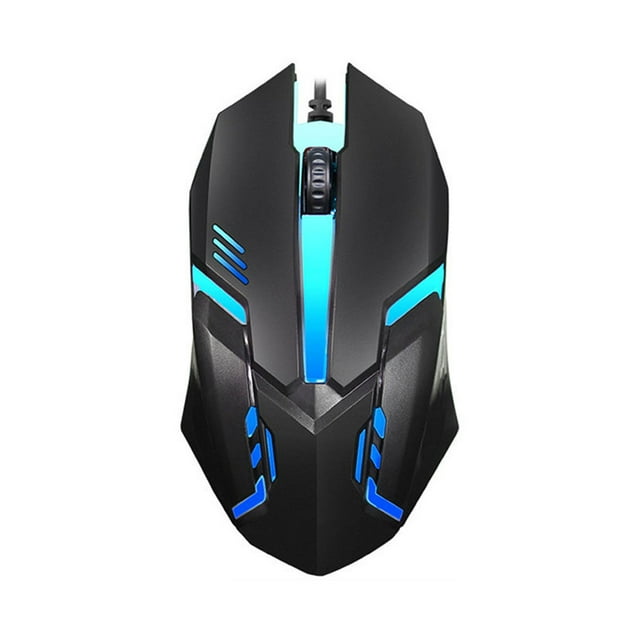 Langgg Wired 3 Buttons Gaming Mouse Cool LED Light Computer Mice Desktop Laptop Notebook Accessories (White) black 1Set