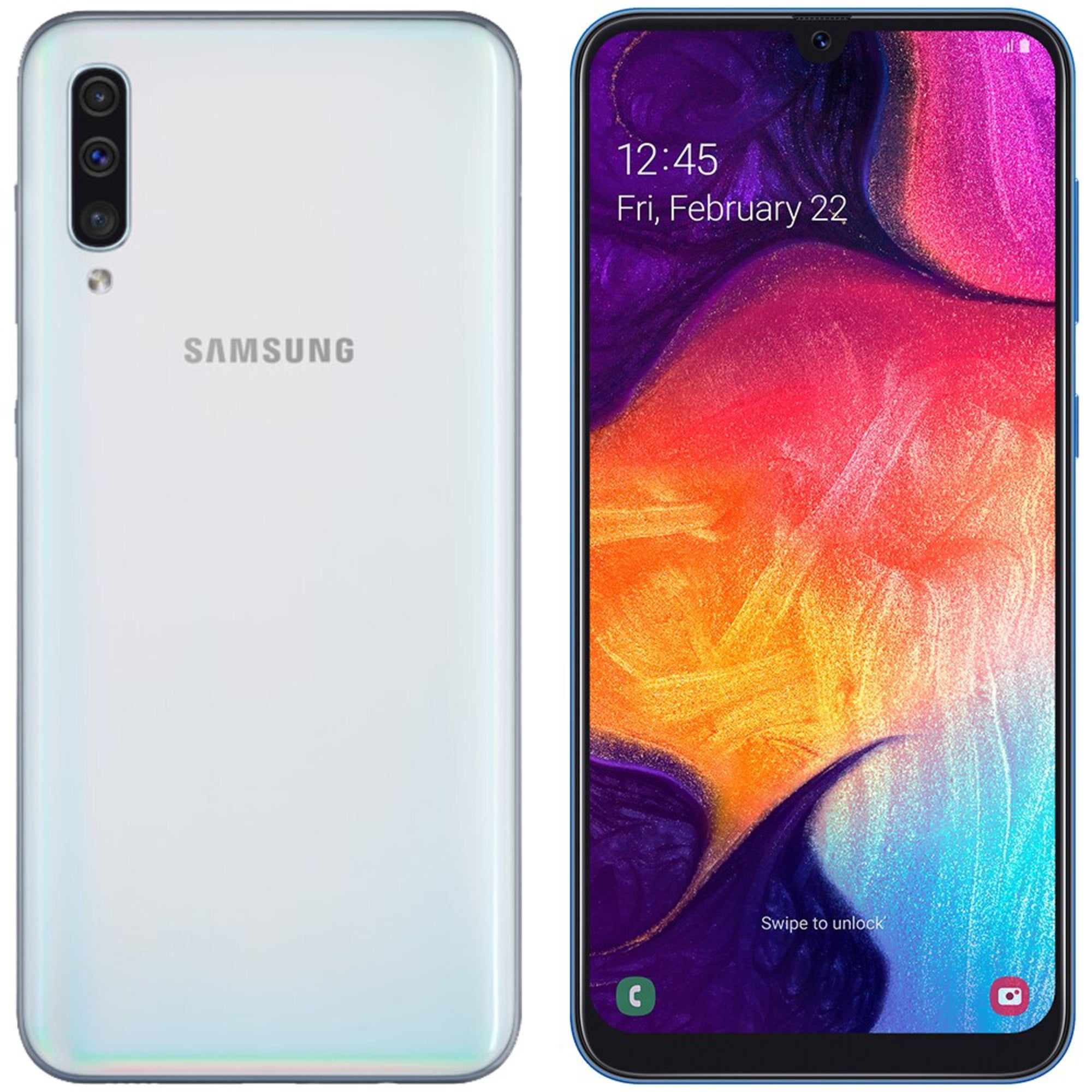 Samsung Galaxy A50 A505g 128gb Gsm Unlocked Dual Sim White Walmart Com
