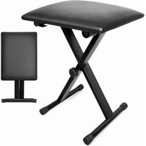 Geemuslly Keyboard Bench X-Style Height Adjustable 16.3-19.6in Padded Cushion Piano Stool Bench Keyboard Chair for Keyboards Piano