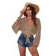 thumbnail image 2 of Traje de Baño para Mujer, Túnica, Bikini con Lazo, Camiseta de Playa Suave de Larga Caqui L, 2 of 8