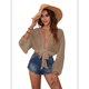 thumbnail image 2 of Traje de Baño para Mujer, Túnica, Bikini con Lazo, Camiseta de Playa Suave de Larga Caqui M, 2 of 8
