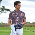 thumbnail image 5 of Balery Snake And Floral Printed Men’s Short Sleeve Polo Shirt, Midweight Men's Shirt,Golf Polo shirts -XX-Large, 5 of 8