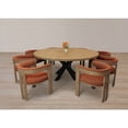 thumbnail image 2 of Trish Solid Wood Dining Arm Chair with Rust Orange Boucle Fabric and Down Seat, 2 of 17
