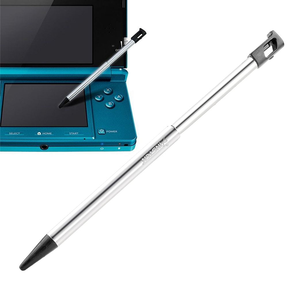 Insten Metal w/ Black Cap Retractable Stylus For Nintendo 3DS
