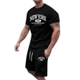 thumbnail image 2 of New York Graphic Short Sets for Men Short Sleeve Crewneck T Shirt and Shorts 2 Piece Matching Set Mens Summer Outfits, 2 of 6