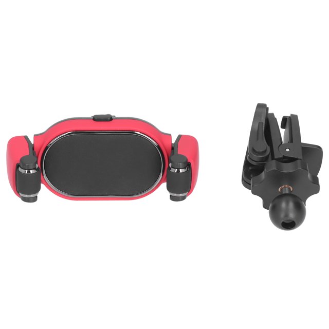 Mini soporte para teléfono móvil para coche con diseño de rodillo y rotación de 360° para pantallas de 4 a 6,5 pulgadas (rojo)