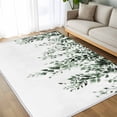 thumbnail image 4 of 8x10 Area Rugs, Green Eucalyptus Non-Skid Rubber Backing Large Rectangle Rugs - Living Room Bedroom Home Office, Weeping Botanical Leaf Watercolor Indoor Floor Mat Carpets Washable Rug, 4 of 9