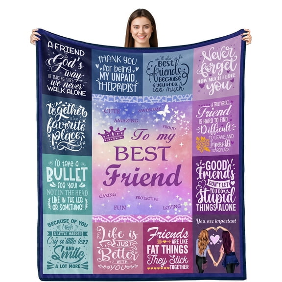 1 Pc Best Friend Blanket, Best Friend Women Gifts, Best Friend Birthday Gift, Bestie Gifts For Women, Friendship Blanket For Best Friend, Birthday Gift For Bestie BFF Best Friend Throw