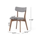 thumbnail image 4 of Christopher Knight Home Mid-Century 7-Piece Dining Set with Rectangular Table and 6 Grey Upholstered Chairs, 4 of 13
