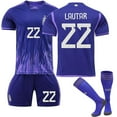 thumbnail image 1 of (175-180 CM) Argentina Men's Away World Cup Jersey Lautar # 22 Camiseta de fútbol Camiseta Shorts Kits Fútbol Conjuntos de 3 piezas para niños adultos esquí esquí Gafas de esquí, 1 of 3