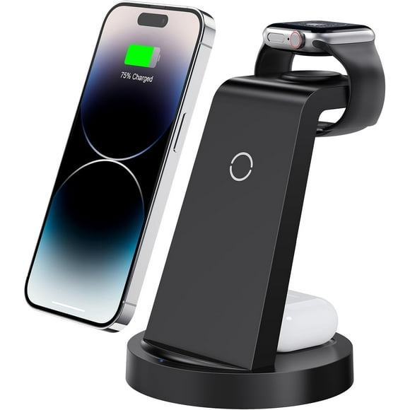 3-in-1 Wireless Charging Station for iPhone, Apple Watch, and AirPods - Compatible with iPhone 16, 15, 14, 13, 12, 11, X, Pro Max