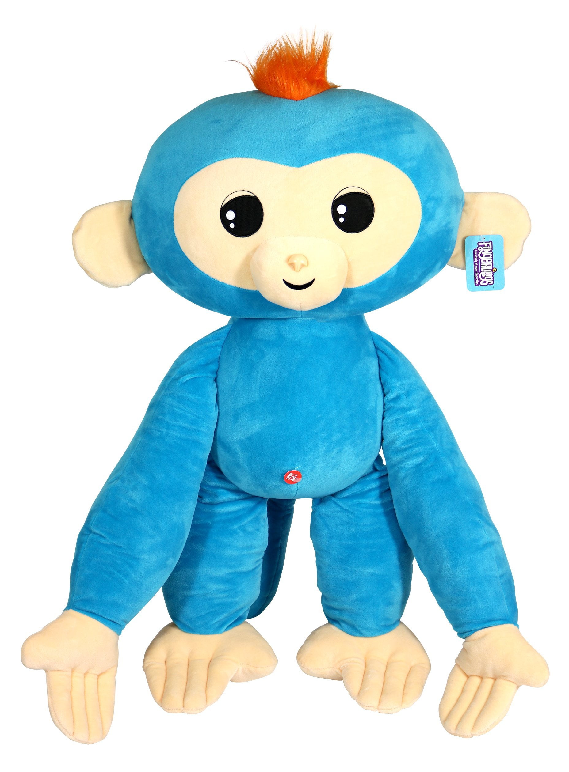 Large Fingerlings HUGS Boris Blue Advanced Interactive Plush Baby Monkey Sounds 