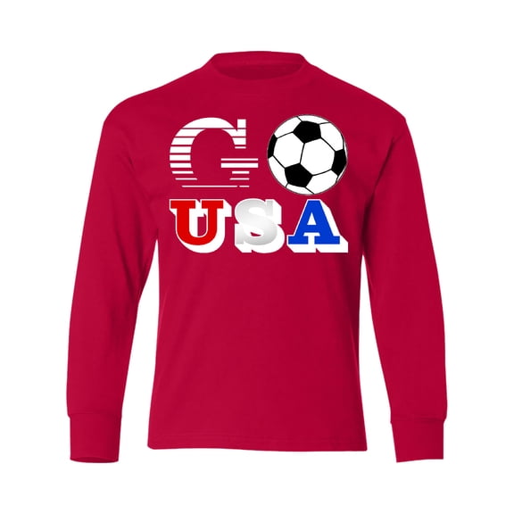 Inktastic Go, USA- Soccer, Football Long Sleeve Youth T-Shirt