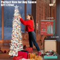 thumbnail image 3 of HMASYO 6 FT Pop Up Christmas Tree with 100 LED Lights & Remote, Sliver Christmas Tinsel Tree, Collapsible Artificial Pencil Tree for Home Office Party Decor, USB Powered Timer Lights, Easy Assembly, 3 of 8
