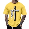 thumbnail image 2 of Men's Athletic Running T-Shirts Quick Dry Gym Workout Shirts Moisture Wicking Short Sleeve Lightweight Sports Graphic Printed Tee Tops Yellow, 2 of 5