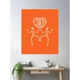 thumbnail image 2 of Be Kind Heart Happy Positive Skeleton Unity Day Poster Wall Art, Modern Wall Decor For Living Room Bedroom, 8x12 UNFRAMED, 2 of 3