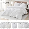 thumbnail image 5 of Chezmoi Collection Logan White Comforter Set Oversized King Size 3-Piece Lightweight Soft Stone-Washed Microfiber Bedding Set for All Season (1 Comforter 118x98, 2 Shams), 5 of 9