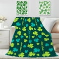 thumbnail image 3 of St. Patrick''s Day Throw Blanket Green Lucky Clovers and Shamrocks Throw Blankets Soft Warm Cozy Flannel Blanket for Bedroom Living Rooms Couch Sofa Bed Home Decor 40x50 Inch, 3 of 6