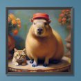 thumbnail image 3 of Pintura de diamante 5D DIY, kit de carpincho y gato con taladro redondo completo, decoración del hogar, 30x30cm, 3 of 9
