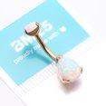 thumbnail image 5 of Implant Grade Titanium Golden Internally Threaded Teardrop Opal Prong Belly Button Ring, 5 of 5