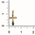 thumbnail image 4 of 14k Tri-tone Gold Fancy Cross Pendant and Cable Chain, 4 of 5