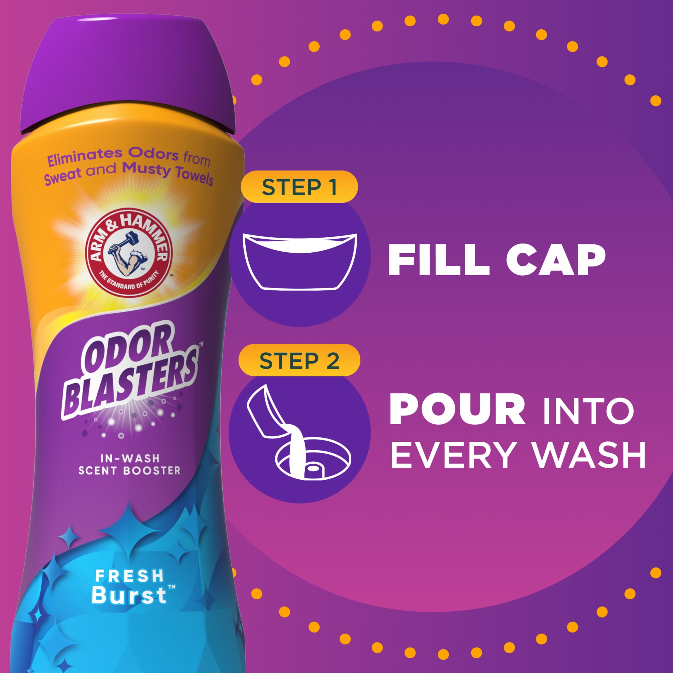 ARM & HAMMER Odor Blasters Fresh Burst In-Wash Laundry Scent Booster, 24 oz Bottle