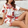 thumbnail image 6 of Kdxio Bullfinch on Branch Print Pajamas Sets for Women Short-Sleeved Pjs with Lounge Shorts Two Piece Sleepwear S-4XL, 6 of 8