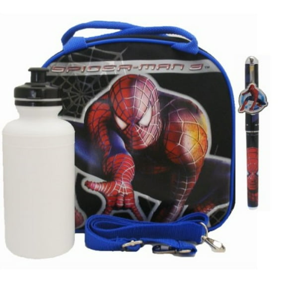 Spiderman Lunch Bag with a Water Bottle - Black