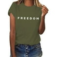 thumbnail image 5 of Freedom Printed Casual T-Shirt for Man Women, Army Green, XL, 5 of 5