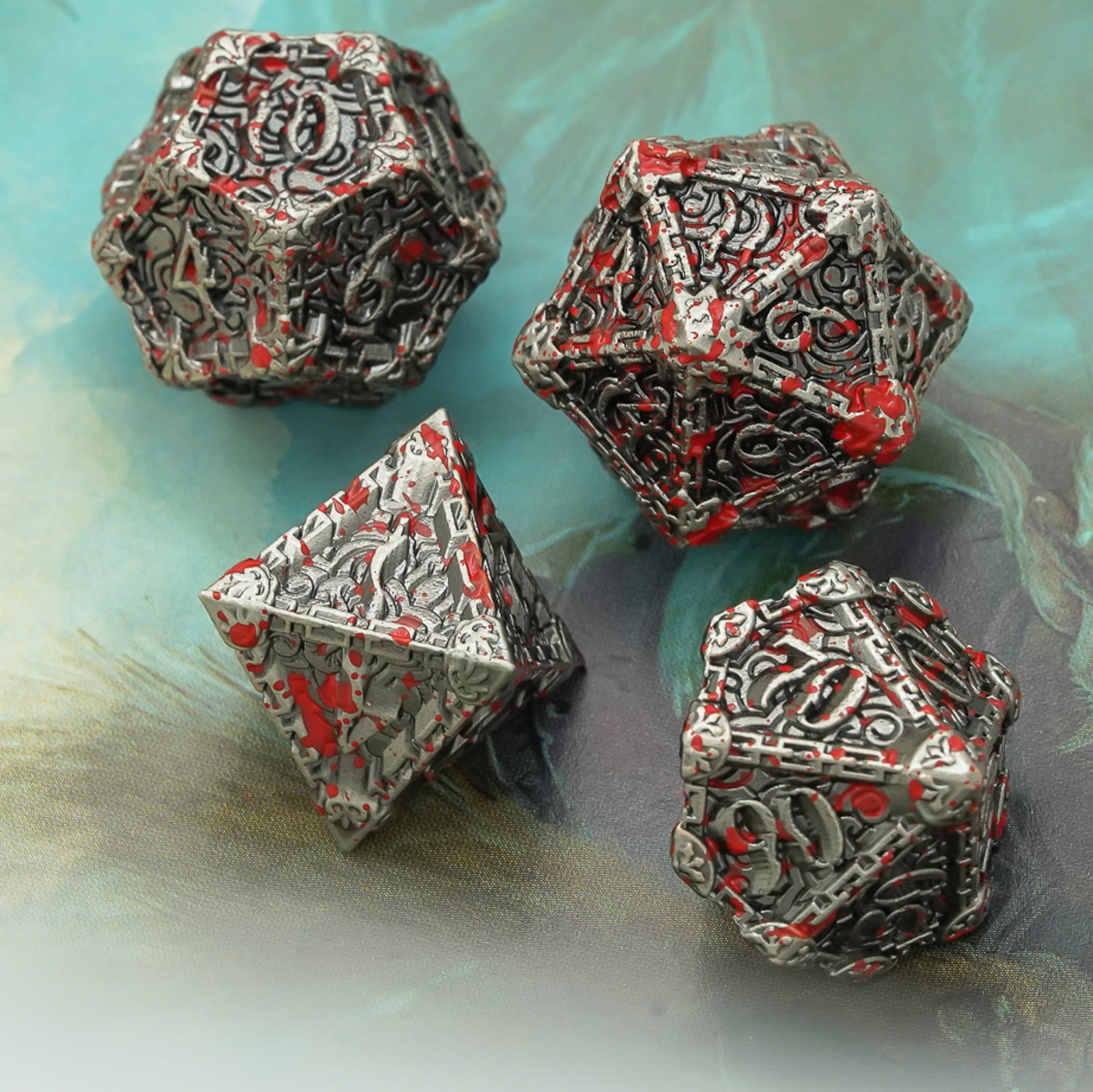 Cusdie 7 Pcs DND Metal Dice, Dagger Design Polyhedral Dice Set, Metal Dice Set for Role Playing Game D&D Dice MTG Pathfinder
