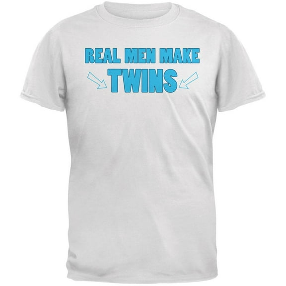 Father's Day Real Men Make Twins White Adult T-Shirt - Small