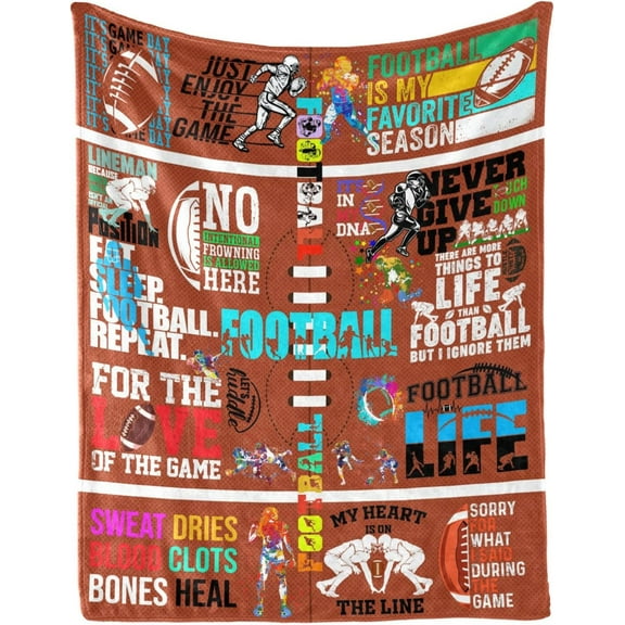 Football Blanket - Football Blankets Football Gifts for Boys Kids Adult Plush Blanket for Couch Bed Sofa Home Decor 50"X60"