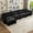 Black, variant on Howcool 113" Modular Sectional Sofa , 3 Seater L-Shaped Cloud Couch with Movable Ottoman, USB Charging Ports & Side Pockets, Sectional couchs for Living Room,Chenille Fabric,Black