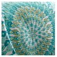 thumbnail image 3 of - Teal Quilt Set - King/Cal King Quilt + Two King Pillow Shams - Medallion - Teal and White - Quilt (106x92in.) and Pillow Shams (36x20in.) - Reversible - Cotton Fabric, 3 of 5
