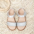 thumbnail image 4 of Gubotare Girls Dress Sandals Kids Girls Slide Sandals Toddler Slippers Boys Non-Slip Summer Casual Beach Water Shoes for Indoor Outdoor Size 12 (Silver,Little Kids 12), 4 of 7
