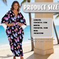 thumbnail image 7 of FKELYI Gradient Butterfly Flower Print Women's Plus Size Kaftan Summer Beach Coverup V-neck Maxi Beach Dress Vacation Outfits Batwing Sleeves Caftan Dress for Ladies, 7 of 7