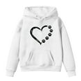 thumbnail image 3 of Jinhomg Cute Hoodies for Girls Toddler Kids Long Sleeve Heart Graphic Sweatshirts Lightweight Cozy Out Wear Tops White 3 Years, 3 of 4