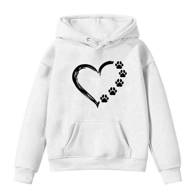 MeetoTime Girls Long Sleeve Sweatshirt Fleece Oversized Hooded Sweatshirt Fall Lightweight Print Hoodies