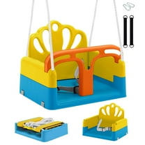 Zimeng Foldable Toddler Swing Seat,Infant to Toddler Swing with Secure Harness and Weather-Resistant Rope for Toddlers 1-3 Age