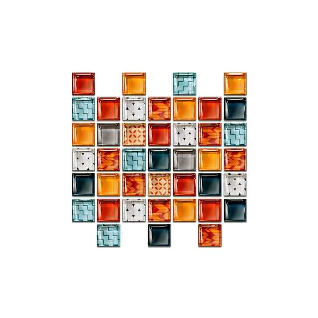 Matsuzay 10 Uds mosaico adhesivo para pared cocina baño azulejo pegatina escena diseño ornamento azulejos decoraciones negro 10*10*20 piezas Decoración del hogar Vistoso 20*20*10 piezas Matsuzay HA064277-08
