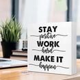 thumbnail image 4 of Zomyto 5x5 In Inspirational Wooden Box Sign,Positive Work Hard Make it Happen, 4 of 7