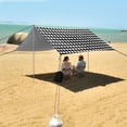 thumbnail image 7 of Portable Beach Tent Sun Shelter With Ground Pegs Water And Wind Resistant Sun Shade Canopy Angle Adjustable Houndstooth Pattern, 7 of 7