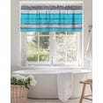 thumbnail image 4 of Blue Grey Stripe Valances for Windows Retro Coastal Style Wood Grain Valance Rod Pocket Light Filtering Short Window Treatments Curtains for Kitchen Bathroom Living Room Bedroom, 54 x 18 Inch, 4 of 7